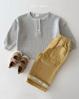 Little Foxx – Waffle Henley Neck Tee