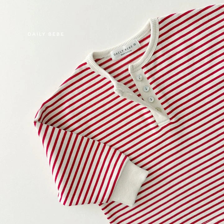Little Foxx – Stripe Henley Neck Tee