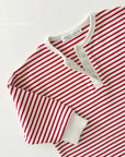 Little Foxx – Stripe Henley Neck Tee