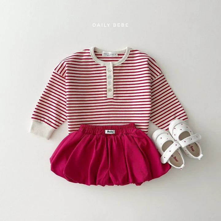 Little Foxx – Stripe Henley Neck Tee