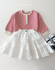 Little Foxx – Stripe Henley Neck Tee