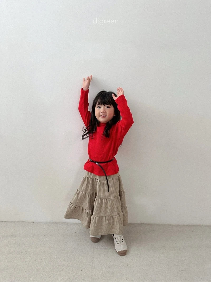 Check Tiered Skirt