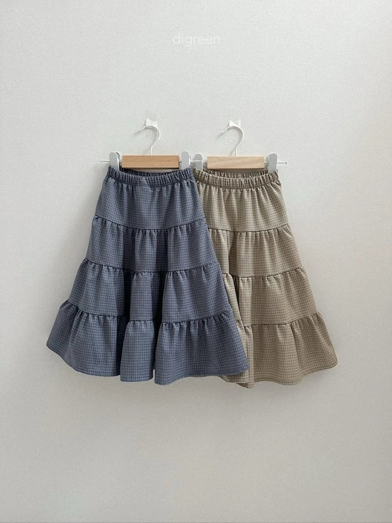 Check Tiered Skirt