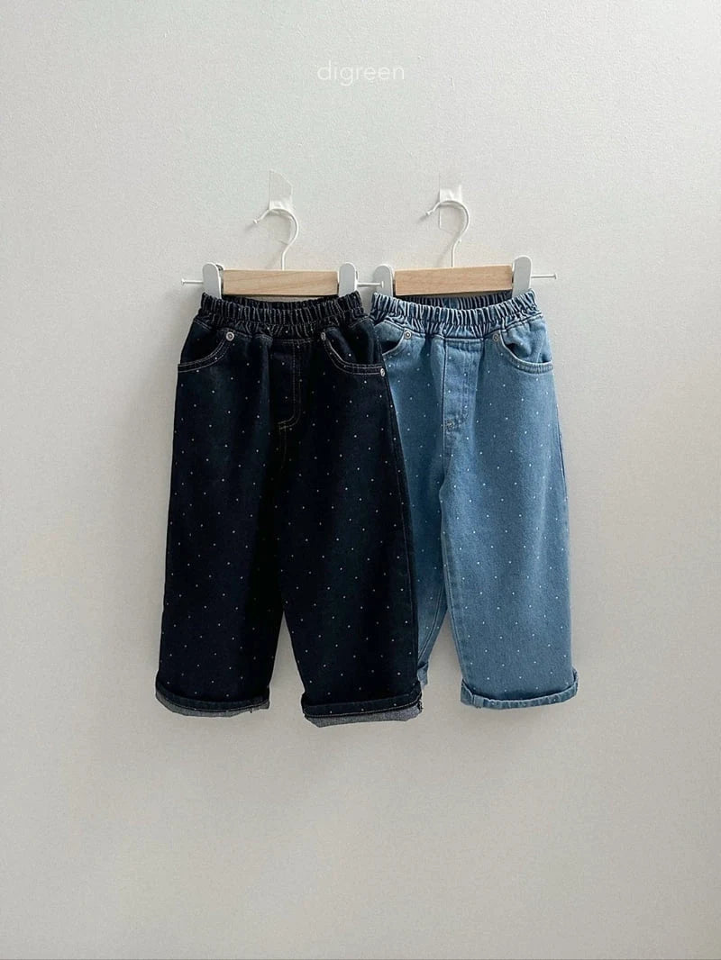 Dot Denim Pants