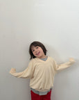 Teddy V-Neck Sweatshirt