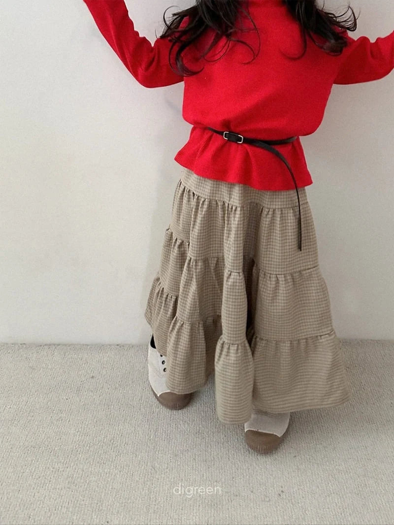Check Tiered Skirt