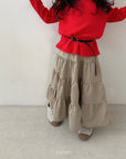 Check Tiered Skirt