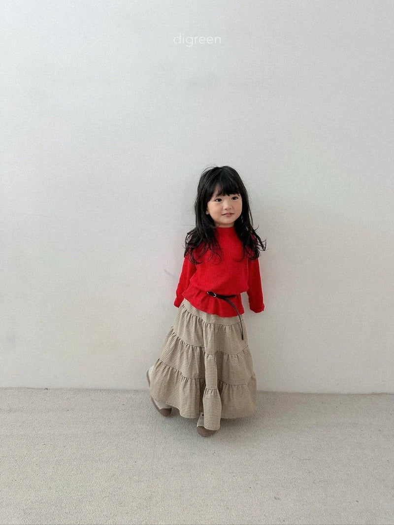 Check Tiered Skirt