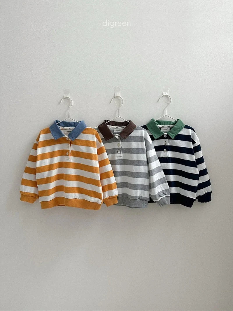 Striped Collar Sweatshirt