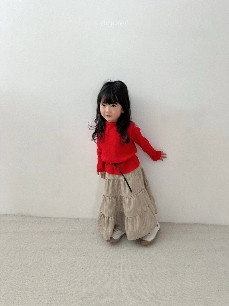 Check Tiered Skirt