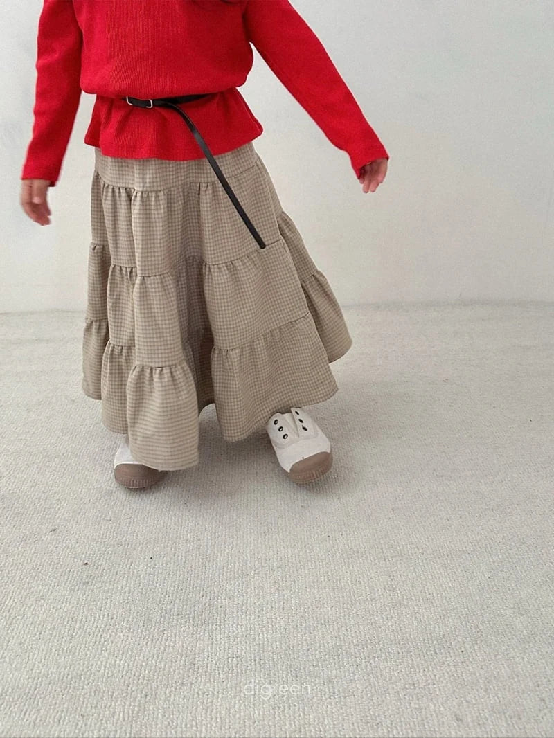 Check Tiered Skirt