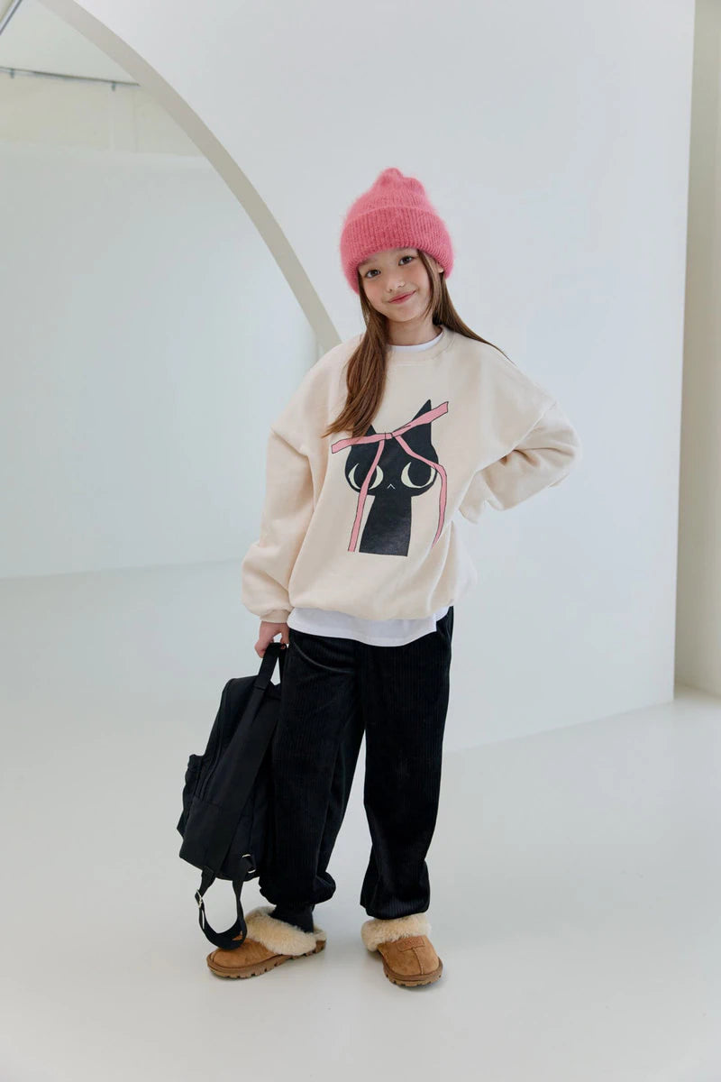 Little Foxx – Double Fleece Ribbon Cat Sweatshirt