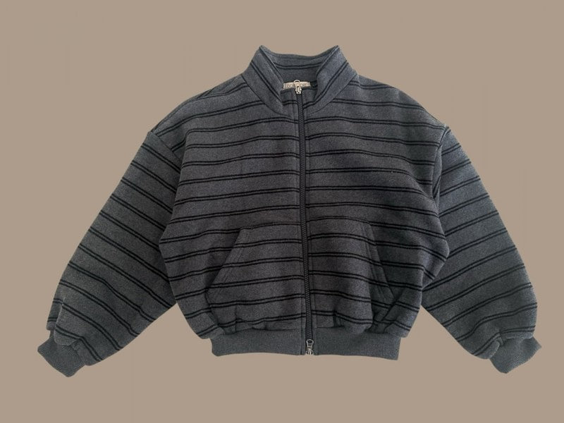 Little Foxx – Double Fleece Striped Zip-up