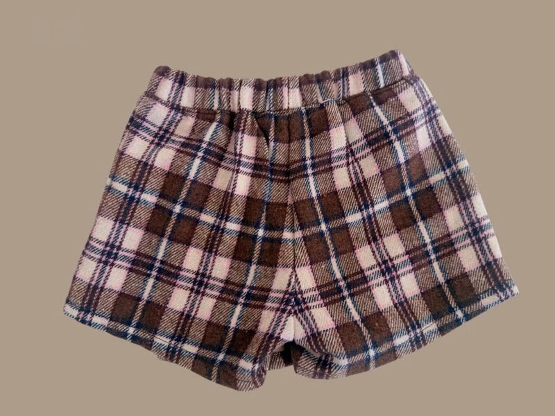 Little Foxx – Velour Woolen Check Shorts