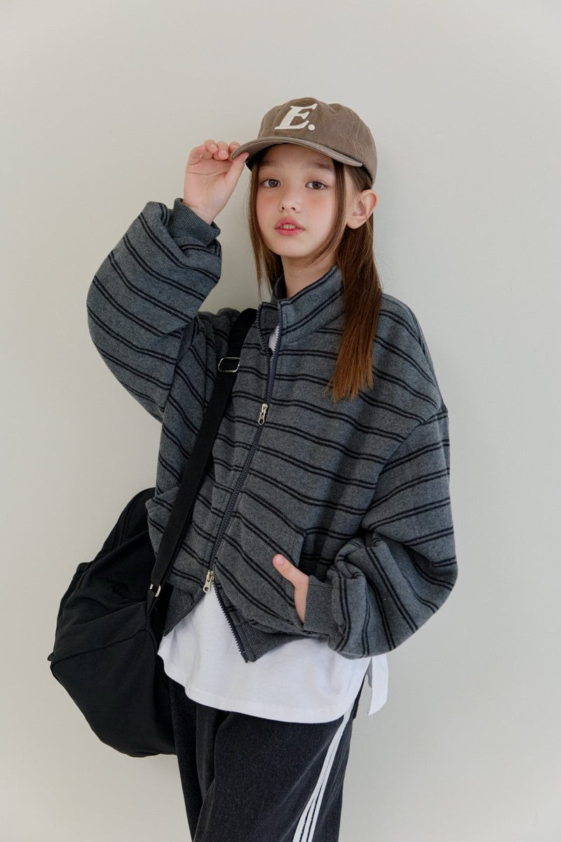 Little Foxx – Double Fleece Striped Zip-up