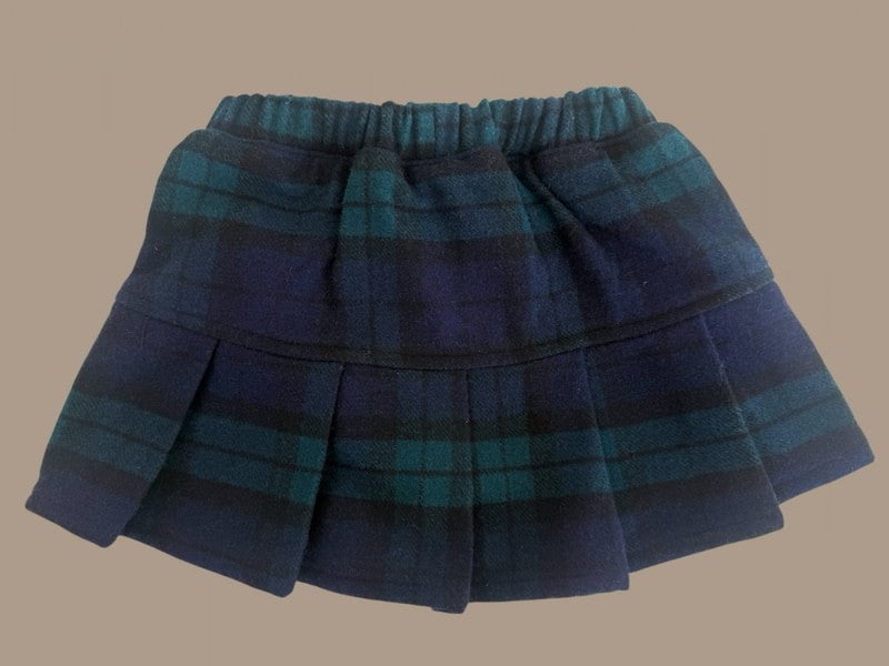 Little Foxx – Woolen Check Pleated Skirt Pants