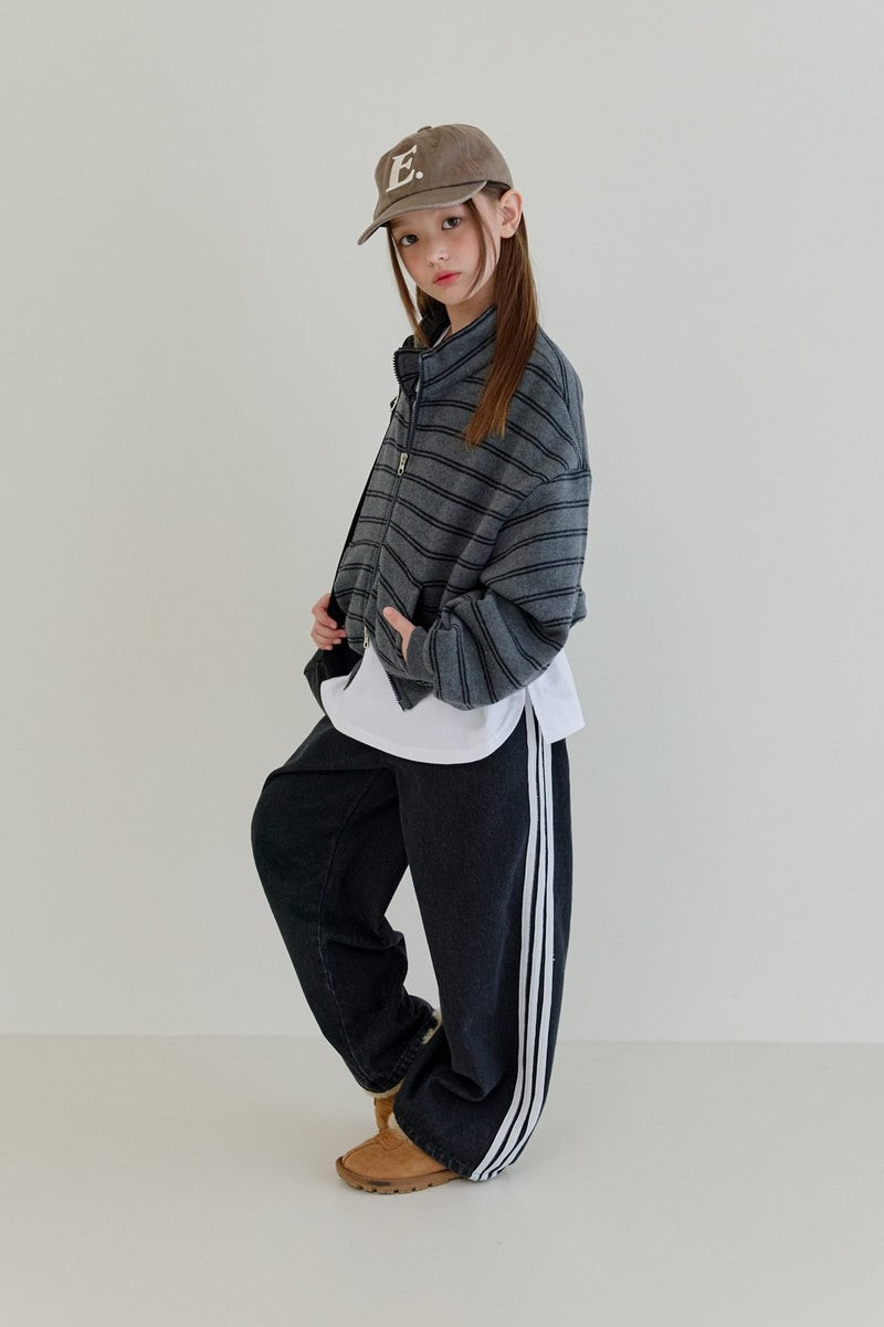 Little Foxx – Double Fleece Striped Zip-up