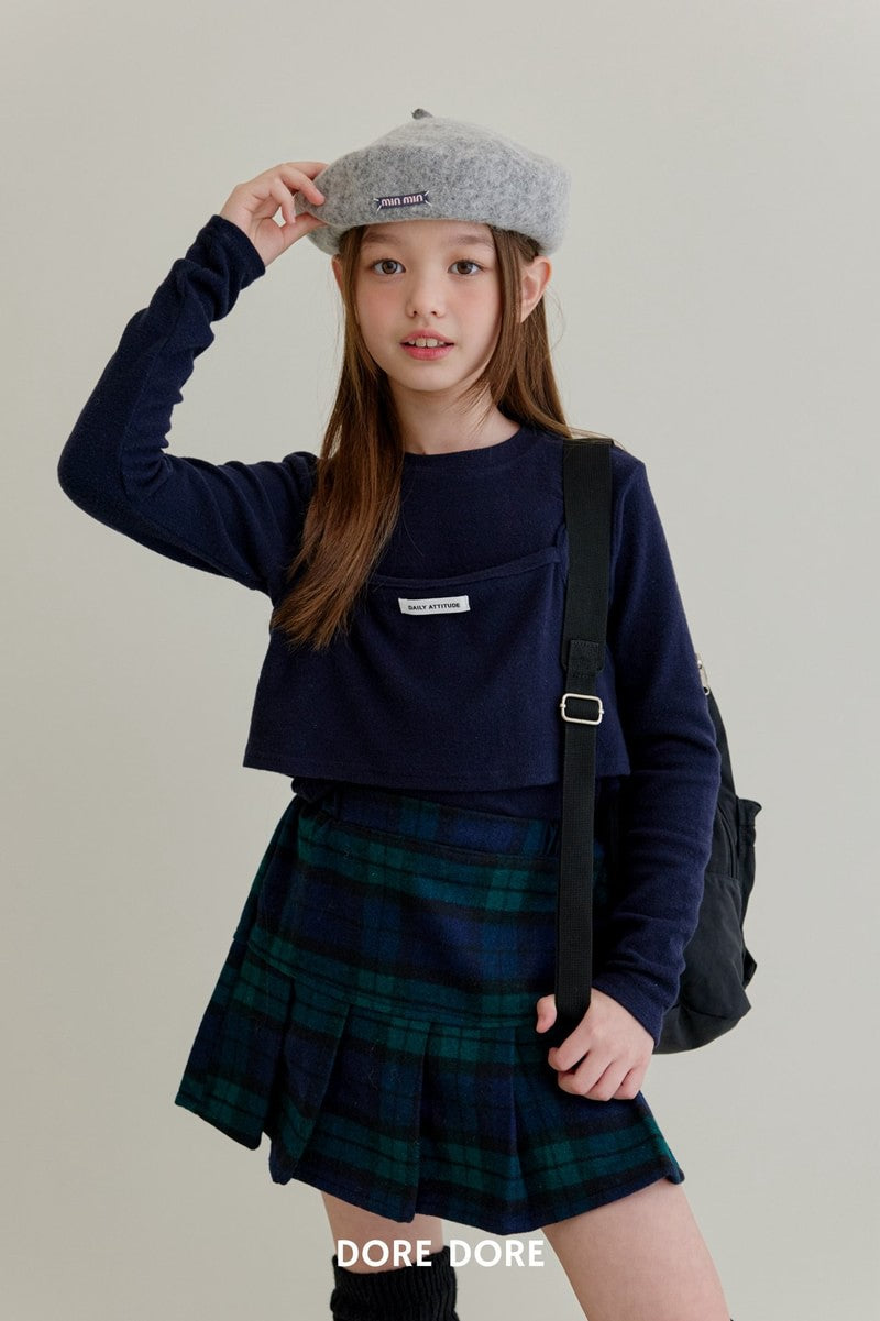 Little Foxx – Woolen Check Pleated Skirt Pants