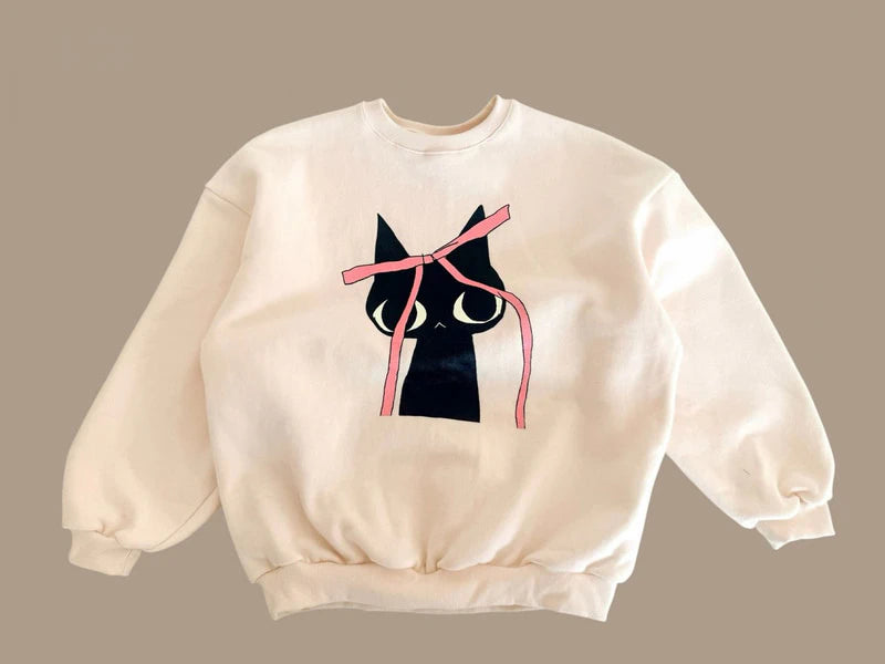 Little Foxx – Double Fleece Ribbon Cat Sweatshirt