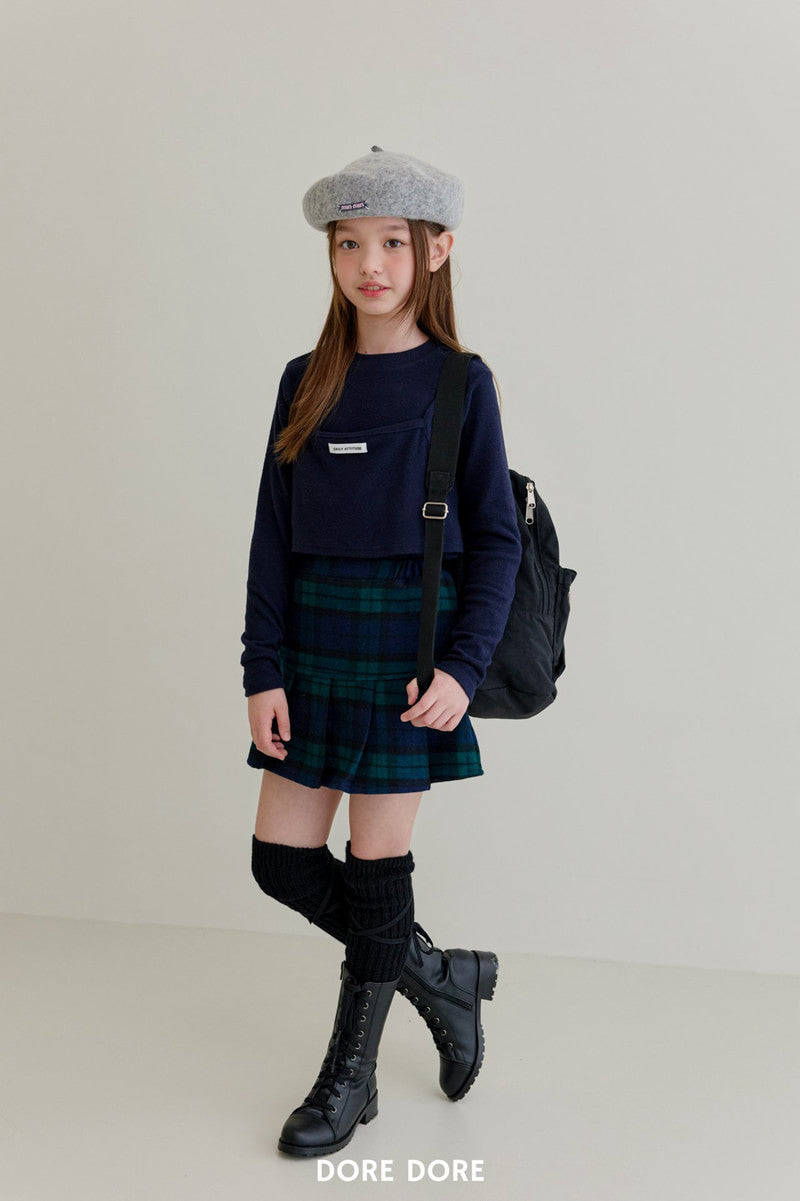 Little Foxx – Woolen Check Pleated Skirt Pants