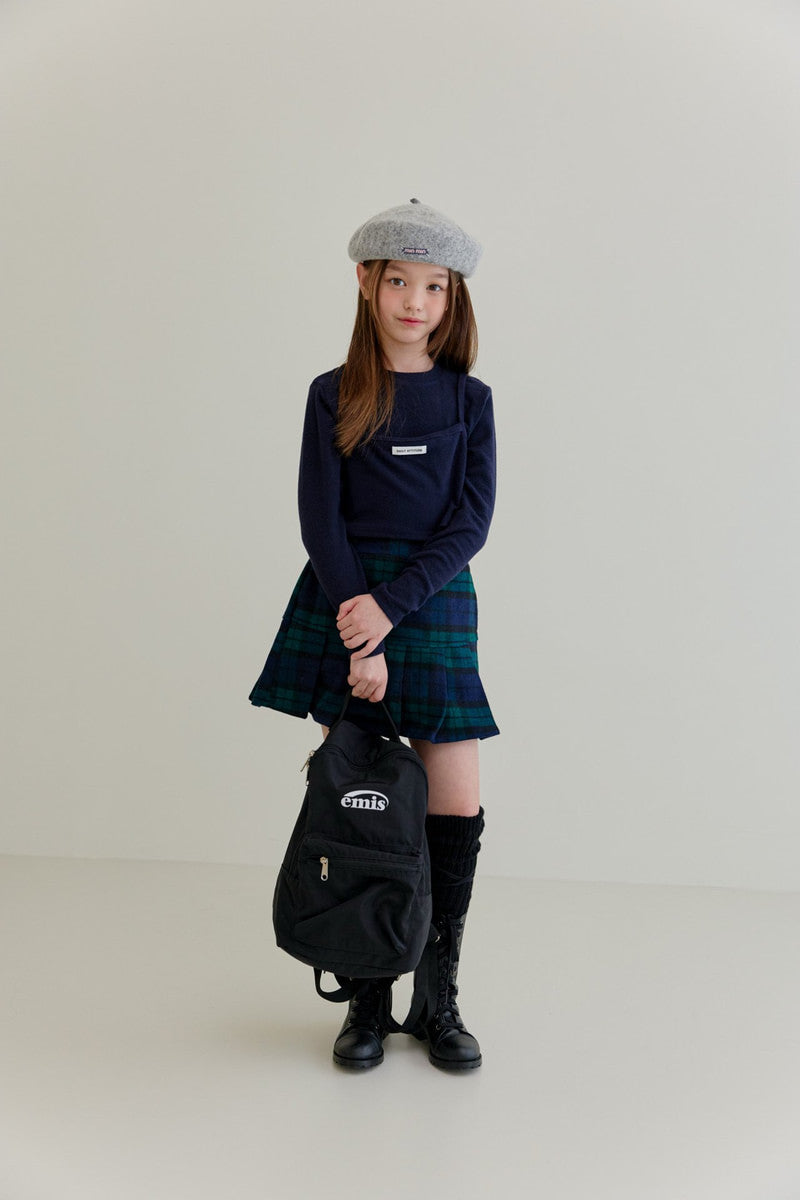 Little Foxx – Woolen Check Pleated Skirt Pants