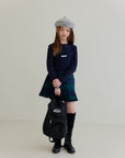 Little Foxx – Woolen Check Pleated Skirt Pants