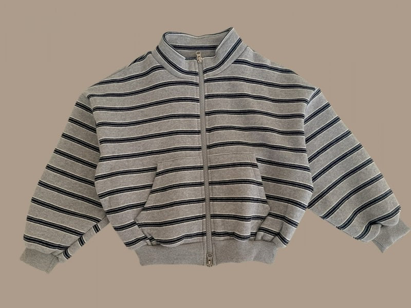 Little Foxx – Double Fleece Striped Zip-up
