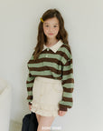 Little Foxx – Autumn Stripe Collar Tee