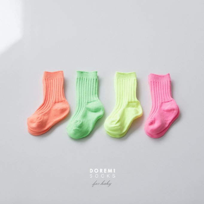 Little Foxx – Neon Ribbed Socks