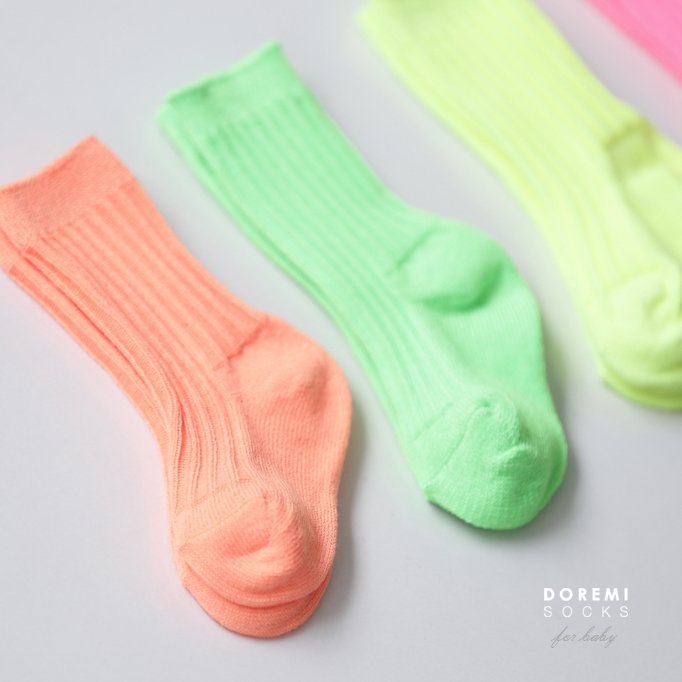 Little Foxx – Neon Ribbed Socks