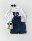 Half-Open Denim Skirt