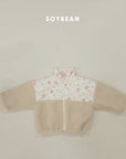Flower Contrast Fleece Jacket