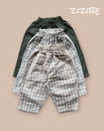 Checked Plain Woven Pants