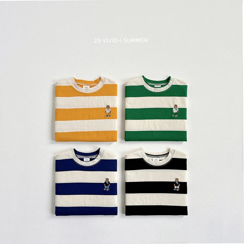 Big Stripe Embroidery Short Sleeve Tee