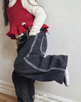 Little Foxx – Line Work Fleeced Denim Pants