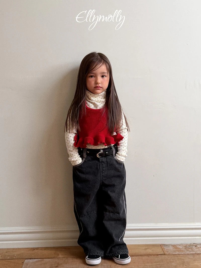 Little Foxx – Line Work Fleeced Denim Pants