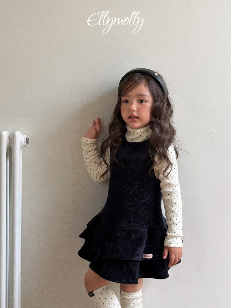 Little Foxx – Dot Fleeced Half Mock Neck Tee