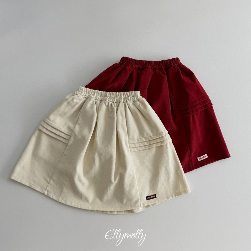 Little Foxx – Pompom Corduroy Skirt