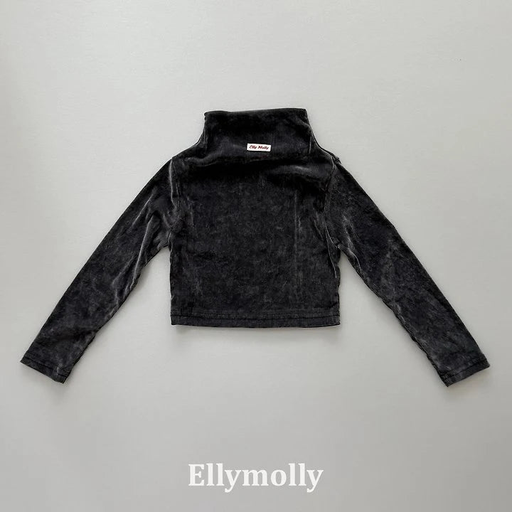 Little Foxx – Velvet Mesh Half Turtleneck Tee