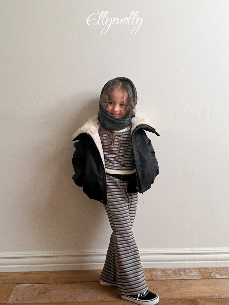 Little Foxx – Latte Striped Bootcut Pants