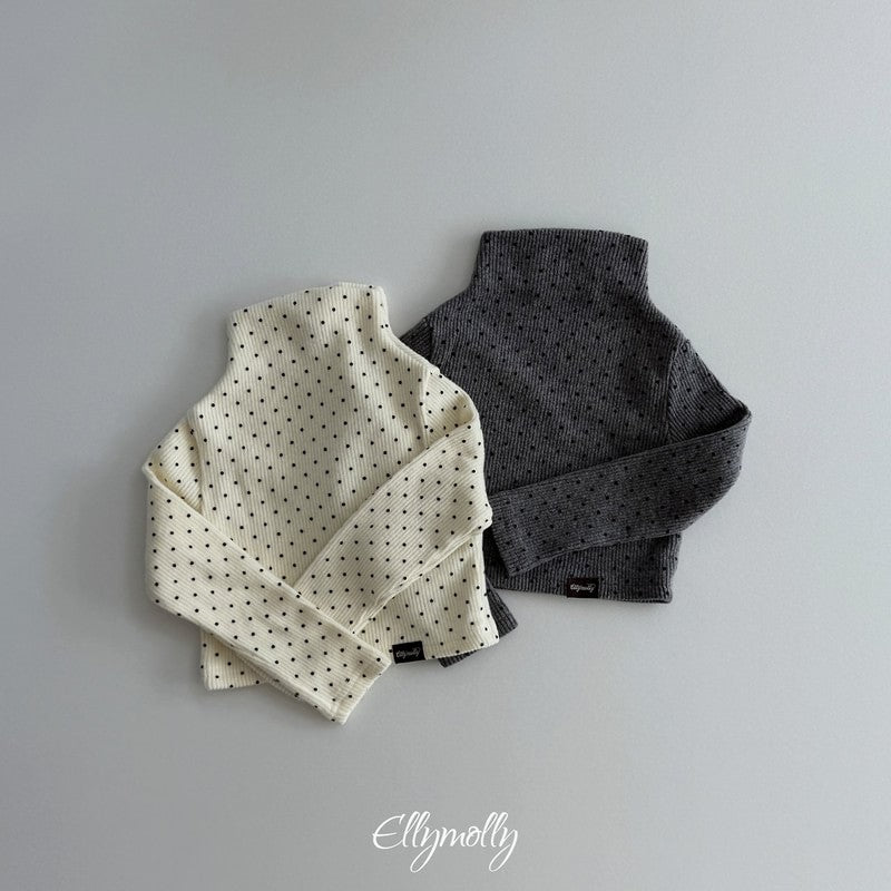 Little Foxx – Dot Fleeced Half Mock Neck Tee