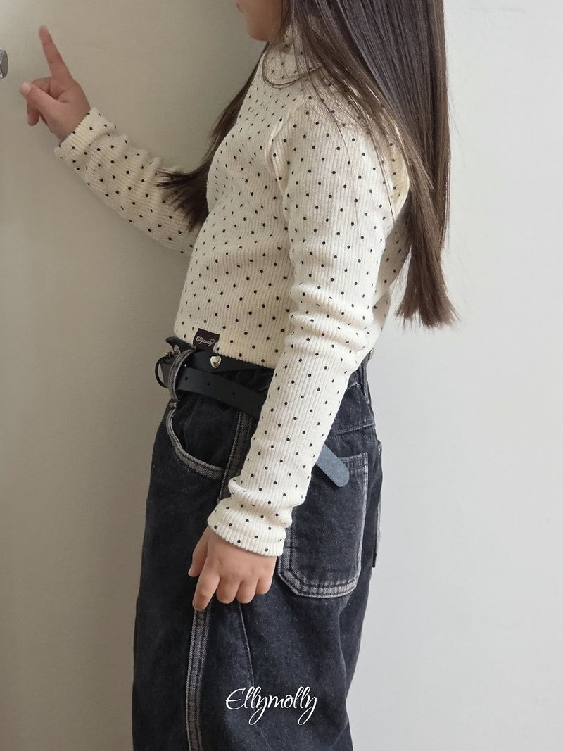 Little Foxx – Dot Fleeced Half Mock Neck Tee