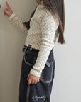 Little Foxx – Dot Fleeced Half Mock Neck Tee