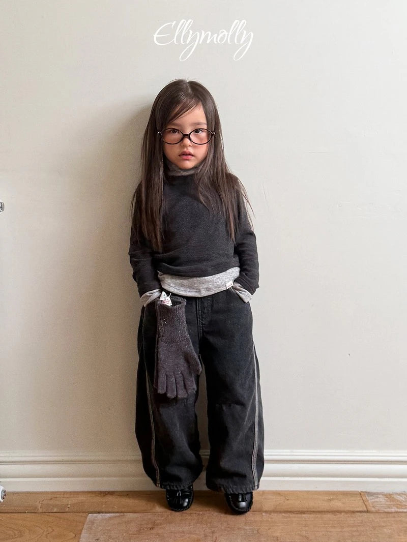 Little Foxx – Line Work Fleeced Denim Pants
