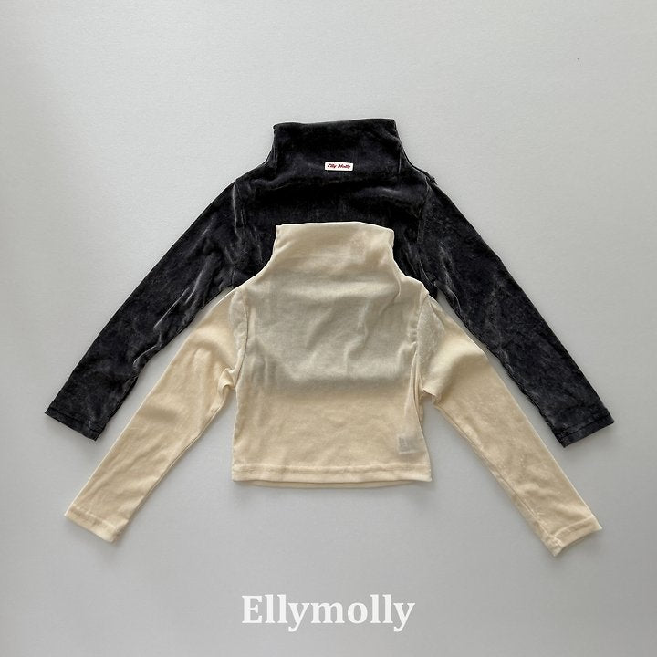 Little Foxx – Velvet Mesh Half Turtleneck Tee
