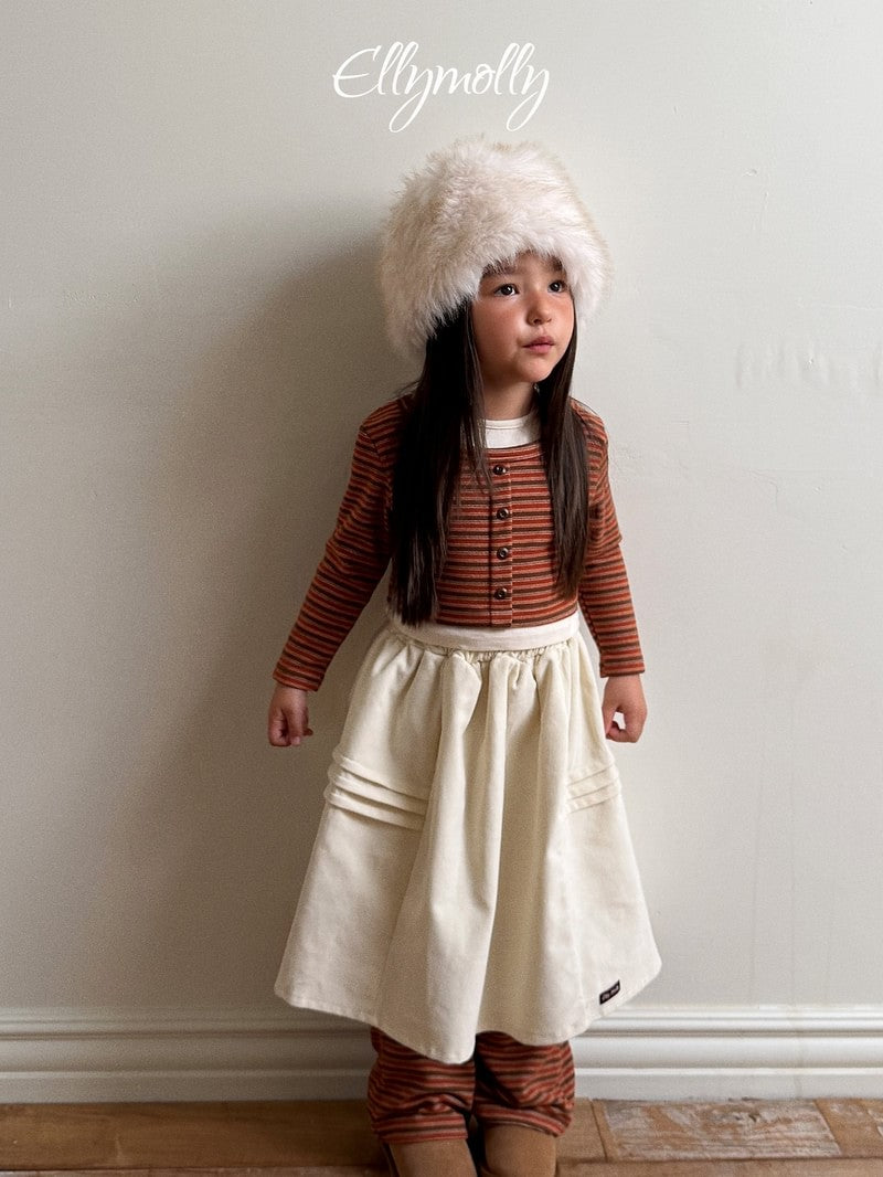 Little Foxx – Pompom Corduroy Skirt