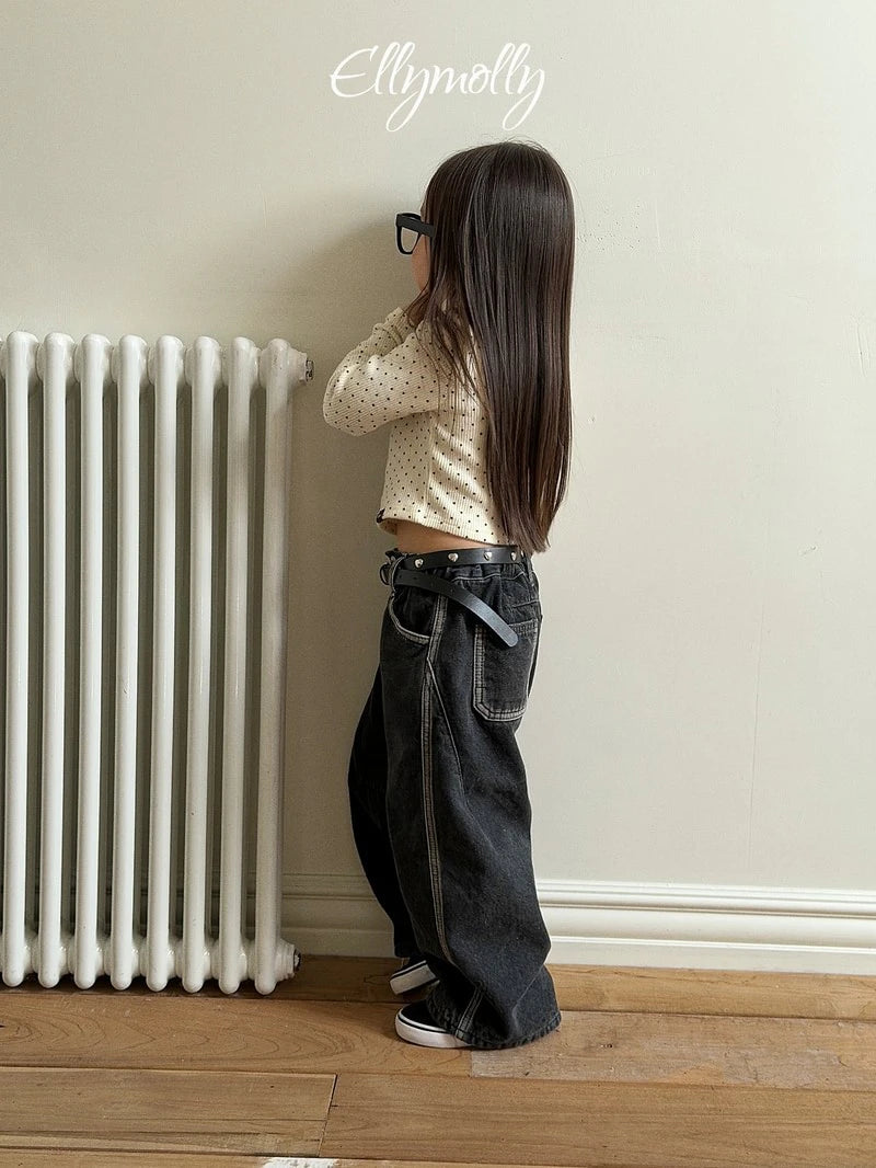 Little Foxx – Line Work Fleeced Denim Pants