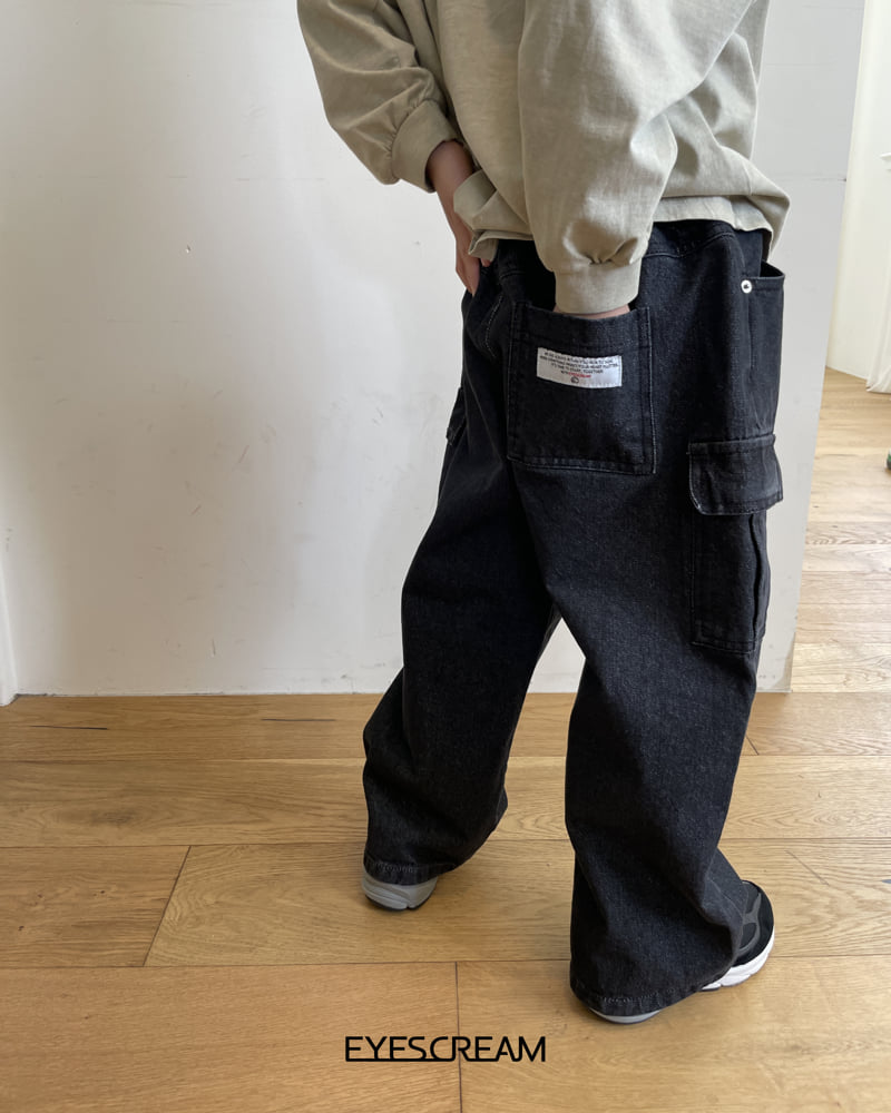 Little Foxx – Black Cargo Denim Pants