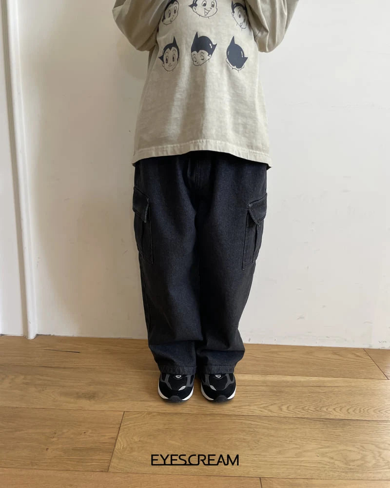 Little Foxx – Black Cargo Denim Pants