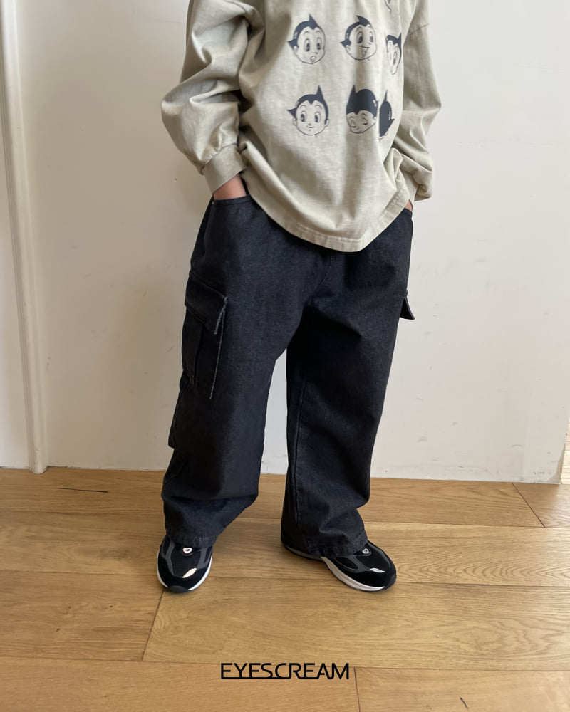 Little Foxx – Black Cargo Denim Pants